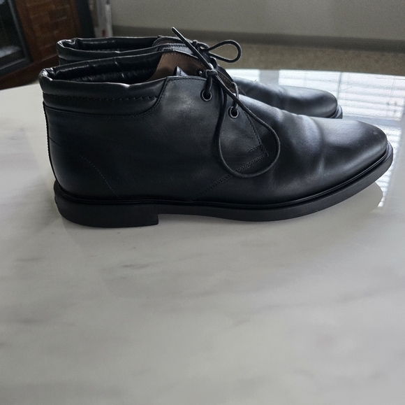 SALVATORE FERRAGAMO Ankle Boots 9D Mens Chukka Black Leather Laceup Luxury - Picture 7 of 16